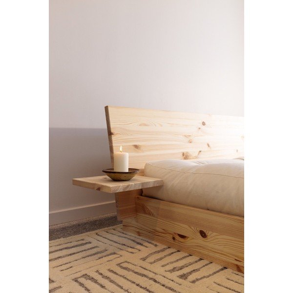 Pat matrimonial în culoare naturală deschisă din lemn de pin cu somieră 140x200 cm Latch – Karup-image-4