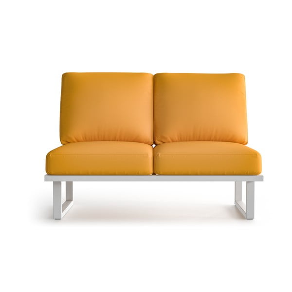 Canapea cu 2 locuri pentru exterior și picioare în nuanță deschisă Marie Claire Home Angie, galben