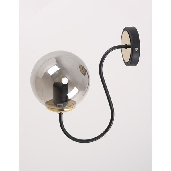 Aplică de perete neagră/gri ø 15 cm Oslo – Squid Lighting-image-3