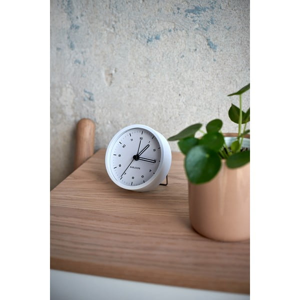 Ceas cu alarmă Karlsson Tinge, ø 9 cm, alb-image-1