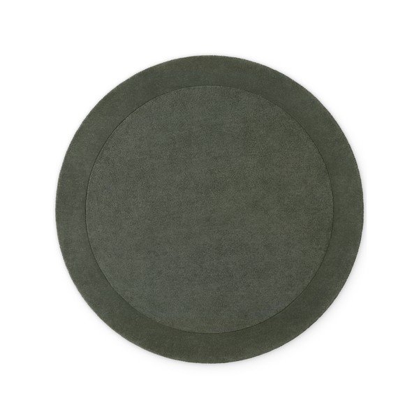 Covor verde închis țesut manual rotund din amestesc de lână ø 150 cm Kivi – Villeroy&Boch