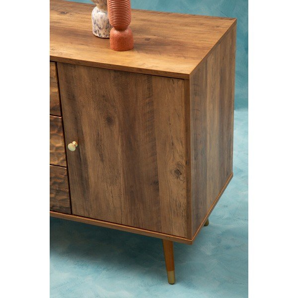Comodă în culoare naturală închisă 114x70x39 cm Frida – Premier Housewares-image-4