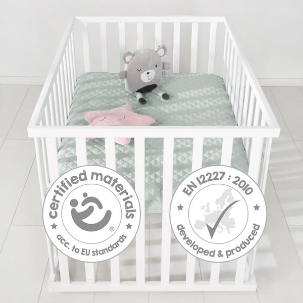 Țarc pentru copii alb cu roți 100x75 cm Style – Roba-image-4