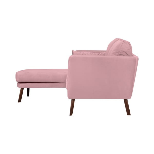 Canapea cu 3 locuri Mazzini Sofas Elena, cu șezlong pe partea stângă, roz deschis-image-3