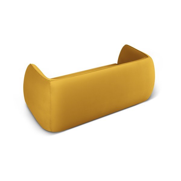 Canapea galbenă cu tapițerie din catifea 190 cm Lando – Micadoni Home-image-3