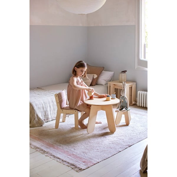 Scaun de copii roz deschis/în culoare naturală Vintage Nude – Lorena Canals-image-4