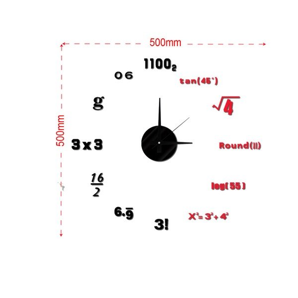 Ceas de perete autocolant Mauro Ferretti Math, ⌀ 50 cm-image-2