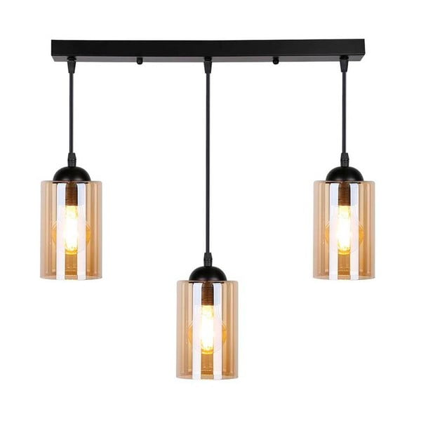 Lustră neagră cu abajur din sticlă 10x55 cm Bistro – Candellux Lighting-image-4