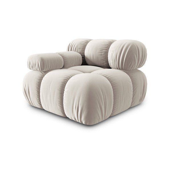 Modul pentru canapea modulară bej cu tapițerie din catifea (cu colț pe partea stângă ) Bellis – Micadoni -image-3