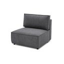 Modul pentru canapea gri închis cu tapițerie din catifea reiată  (de mijloc) Nihad modular – Bobochic Paris
