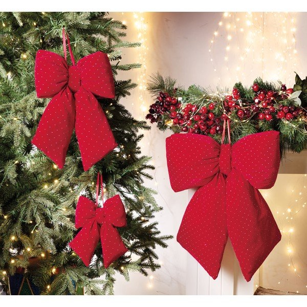 Decorațiune suspendată pentru Crăciun din material textil 28 cm Ribbon – Brandani-image-1