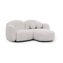 Colțar crem cu tapițerie din țesătură bouclé (cu colț pe partea dreaptă/cu șezlong) Orbit – Ropez