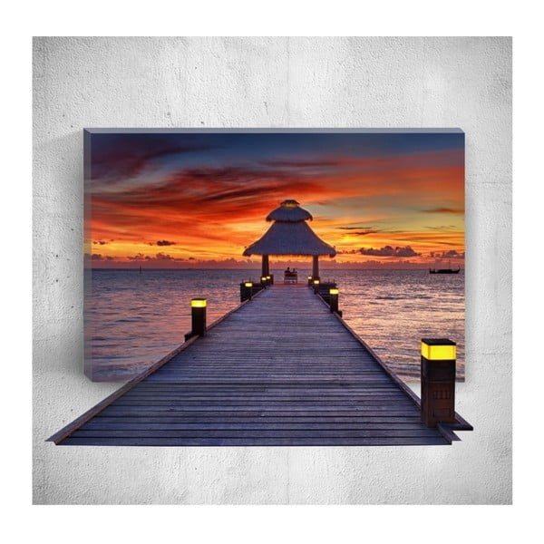 Tablou de perete 3D Mosticx Sunset Dock, 40 x 60 cm