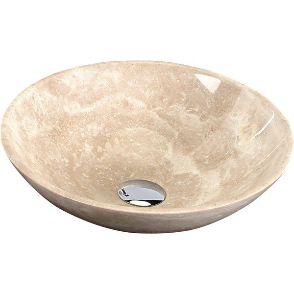Chiuvetă crem rotundă din piatră ø 40 cm Blok 1 – Sapho