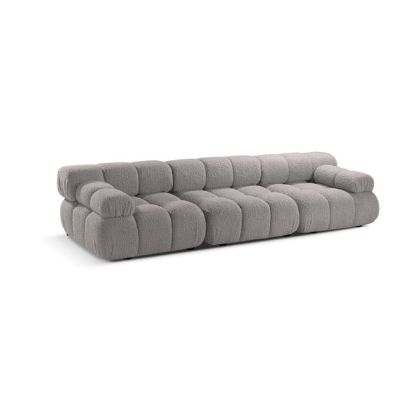 Canapea modulară gri deschis cu tapițerie din țesătură bouclé 282 cm Bellis – Micadoni Home-image-3