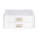 Cutie cu 2 sertare Bigso Box of Sweden Birger, auriu-alb