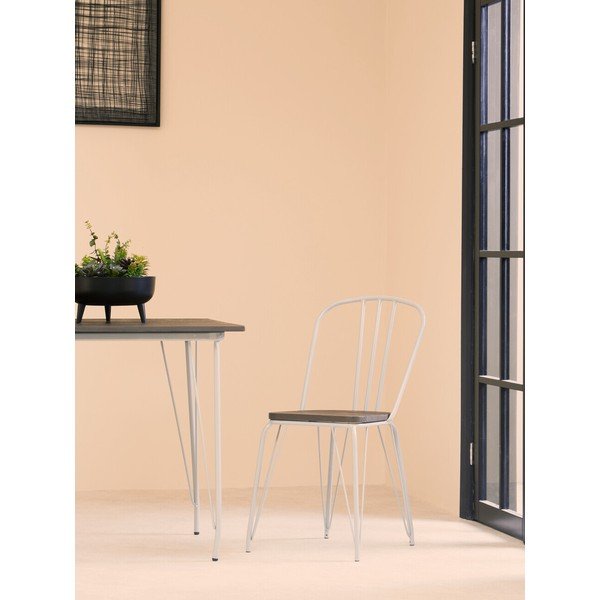 Scaun de dining gri/în culoare naturală închisă din lemn de ulm District – Premier Housewares-image-1