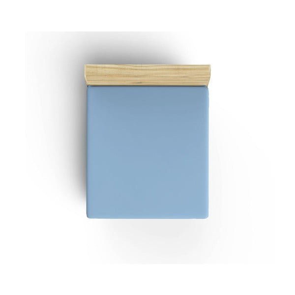 Cearșaf din bumbac Caresso, 90 x 190 cm, albastru deschis
