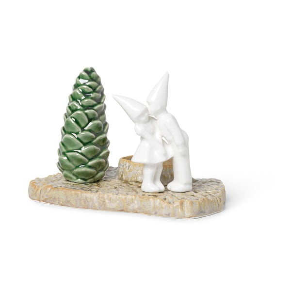 Suport din gresie pentru lumânări de Crăciun Kähler Design Christmas Kiss, lungime 17 cm-image-3