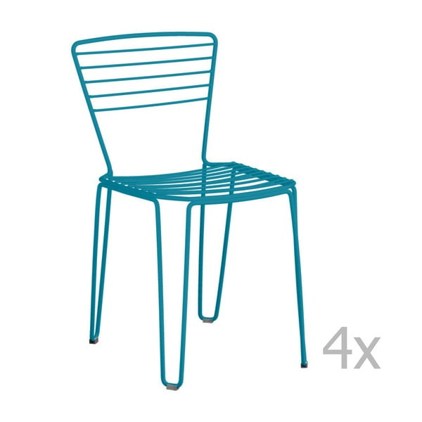 Set 4 scaune de grădină Isimar Menorca, turcoaz