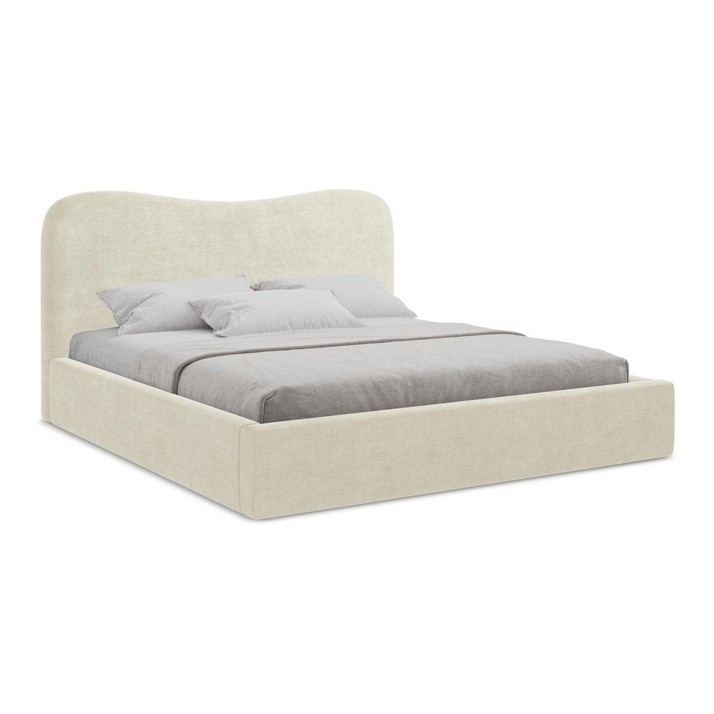 Pat matrimonial bej tapiÈu009Bat cu spaÈu009Biu de depozitare cu somierÄ160x200 cm Kahai âu0080Makamii