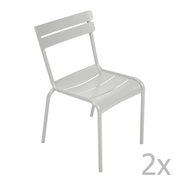 Set 2 scaune Fermob Luxembourg, gri deschis