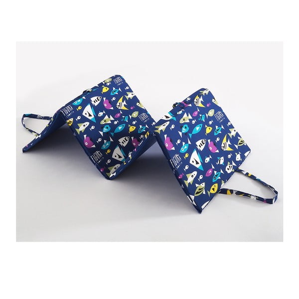 Pernă pentru scaun de grădină albastră pentru șezlong 49x137 cm   Fishes – B.E.S.-image-1