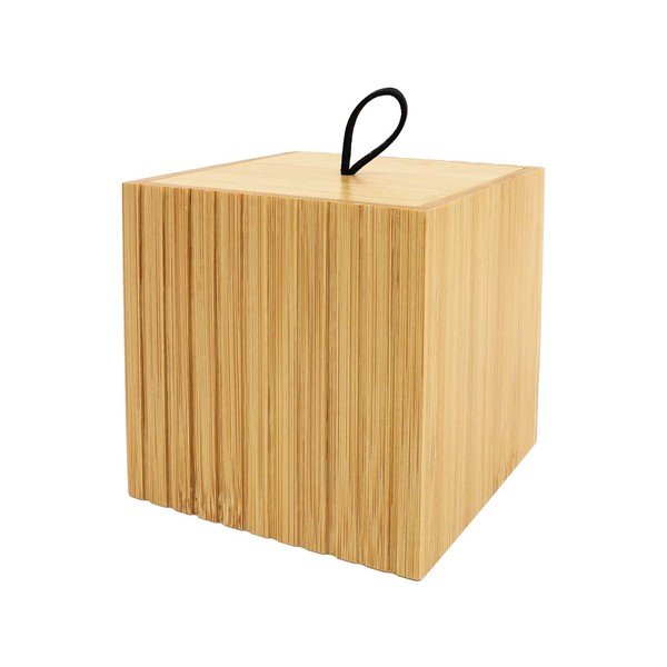 Organizator de baie în culoare naturală pentru dischete demachiante din bambus Hanoi – douceur d'intérieur