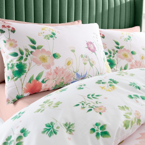 Lenjerie de pat roz din bumbac pentru pat de o persoană 135x200 cm Cottage Meadow – RHS-image-3