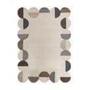 Covor grej țesut manual din lână 200x290 cm Mia Scallop Frame – Flair Rugs