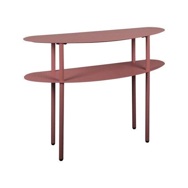 Masă consolă burgundy din metal 28x90 cm Riqueza – Leitmotiv