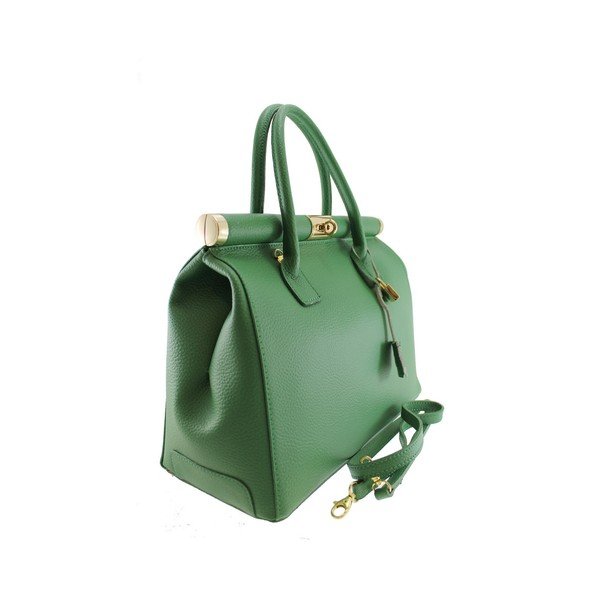 Geantă din piele Chicca Borse Blair, verde-image-3