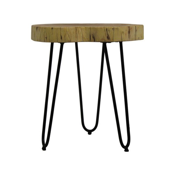Masă auxiliară din lemn de salcâm HSM collection Live Edge, 43 x 45 cm-image-1