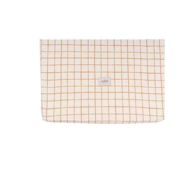 Cearceaf pentru copii din bumbac pentru pătuț cu elastic 80x160 cm Camel Check – Malomi Kids-image-2