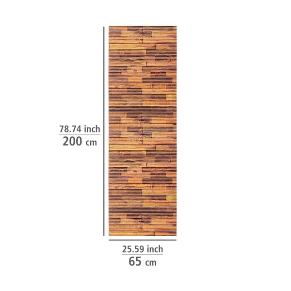 Covoraș de baie maro din plastic 65x200 cm Lambris – Wenko-image-3