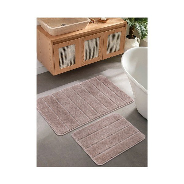 Covorașe de baie maro 2 buc. 50x80 cm Yeni Cizgli – Foutastic-image-1