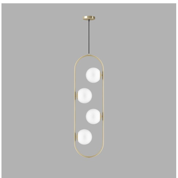 Lustră aurie cu abajur din sticlă Club – Squid Lighting