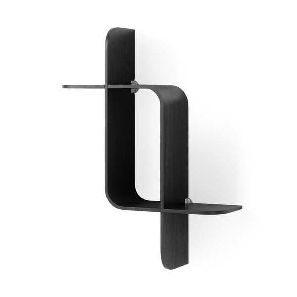 Raft negru etajat din lemn   de arbore de cauciuc 62 cm Montage – Umbra-image-3