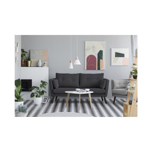 Canapea cu 3 locuri Mazzini Sofas Elena, gri închis-image-2