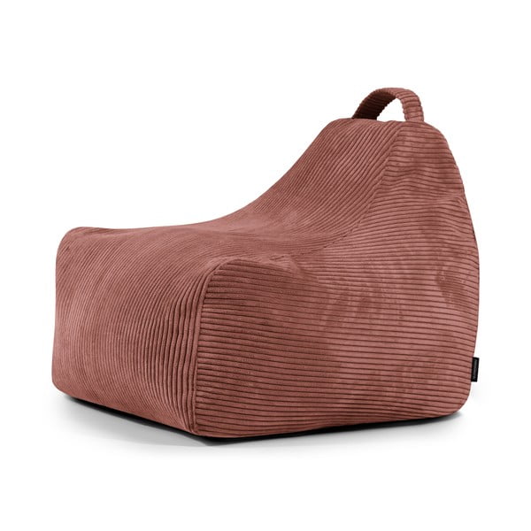 Fotoliu puf pentru copii cărămiziu cu tapițerie din catifea reiată Game Amuse – SLOWDOWN