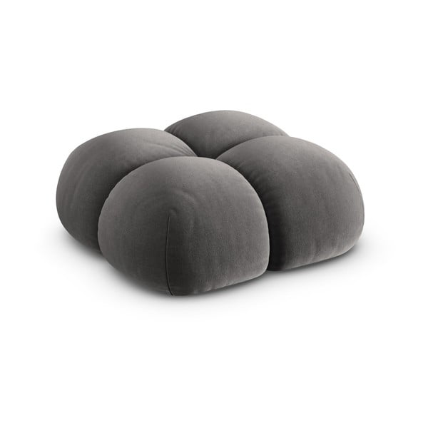 Taburet gri cu tapițerie din catifea Loretto – Cosmopolitan Design-image-2