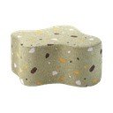 Puf de copii verde cu tapițerie din țesătură bouclé/cu tapițerie din chenille Terrazzo Cloud – Wigiwama