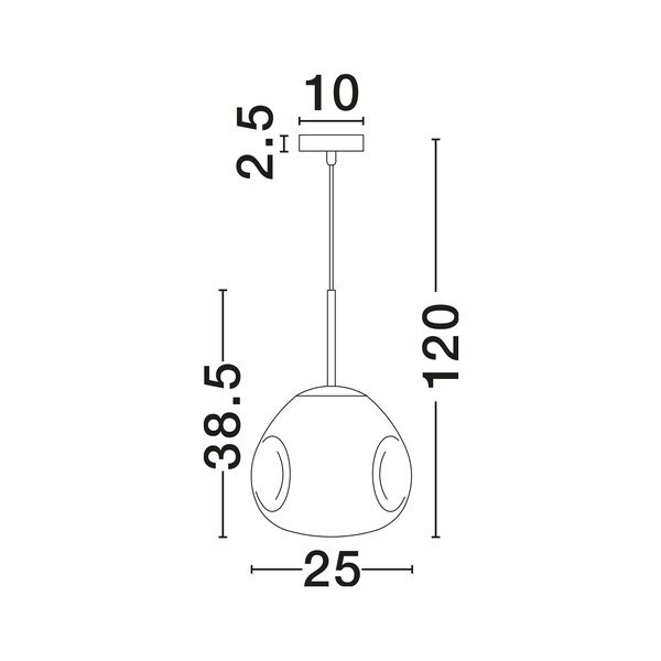 Lustră argintiu-lucios din sticlă ø 25 cm Lava – Nova Luce-image-3