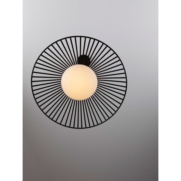 Lustră negru-mat LED din metal cu abajur din sticlă ø 50 cm Brume – Nova Luce-image-2