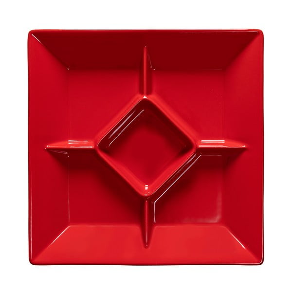 Farfurie delicatese din gresie Casafina Cook&Host, 33x33 cm, roșu