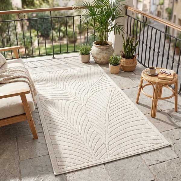 Covor tip traversă pentru interior și exterior crem 80x250 cm Nova 1203 – Ayyildiz Carpets-image-1