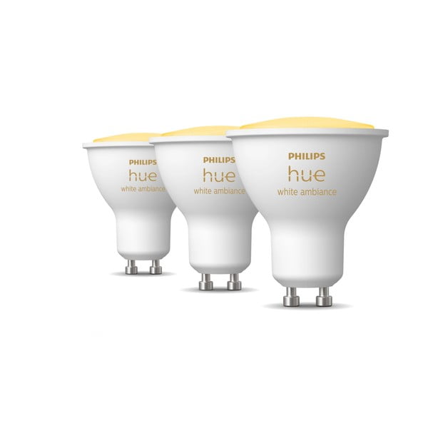 Becuri smart LED GU10, 3 buc. 4 W White ambiance – Philips Hue-image-1