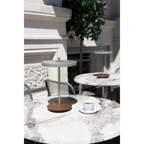 Veioză verde-deschis LED cu intensitate reglabilă cu abajur din metal (înălțime 31 cm) Asteria Move – UMAGE-image-3