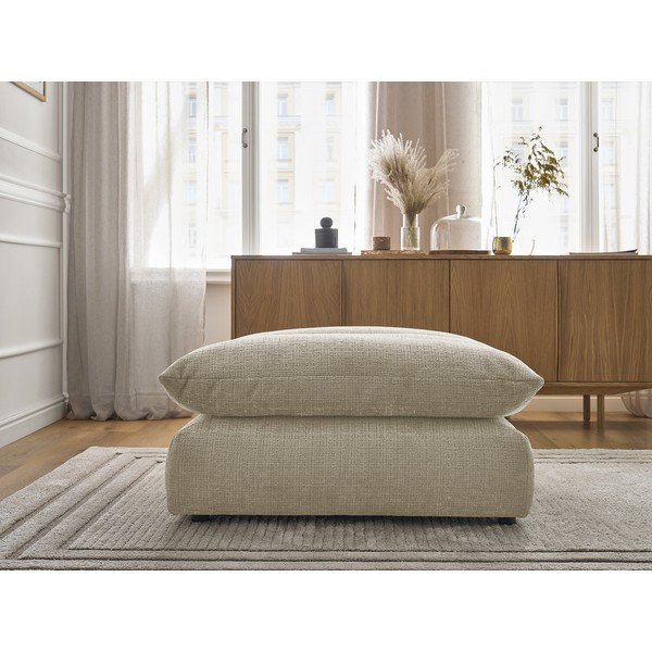 Taburet bej cu tapițerie din chenille Neil – Bobochic Paris-image-4