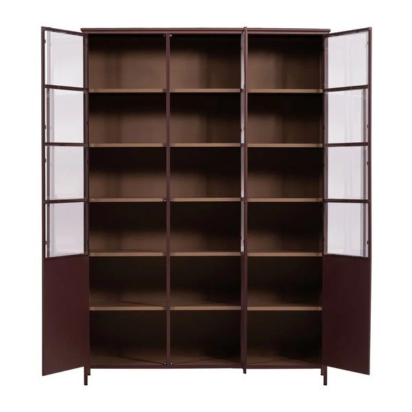 Vitrină burgundy din metal 140x200x42 cm Exhibit – WOOOD-image-1